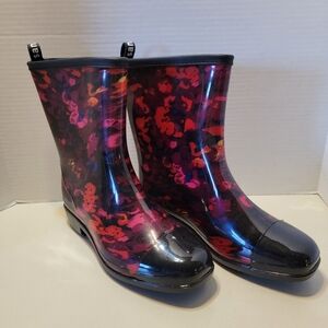 Sanmm Floral Mid-Calf Rain Boots Size 39 (8.5) NEW